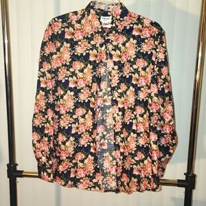 Men's floral long sleeve button down